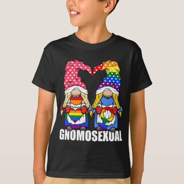 Pridet Gnome för homosexuella HBT-personer för Les T Shirt (Framsida)