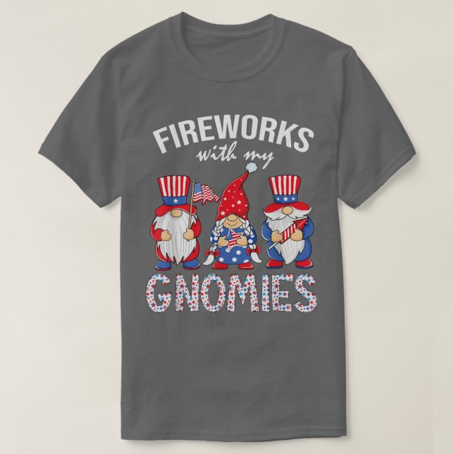 Pridet Gnomes Gnomies Usa 4:e J. T Shirt (Design framsida)