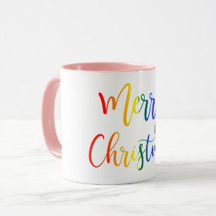Pridet God jul för HBT-regnbågsskript Mugg