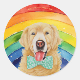 Pridet Golden Retriever Runt Klistermärke