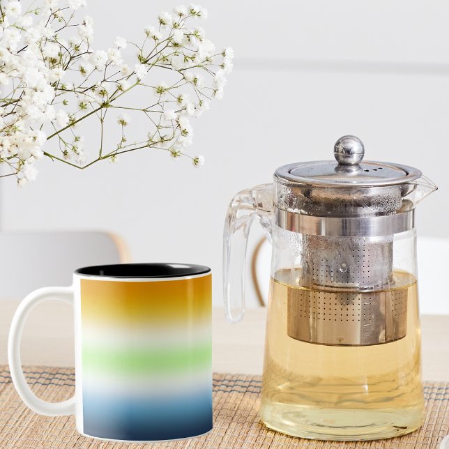 Pridet Gradient AroAce Agender Två-Tonad Mugg (Skapare uppladdad)