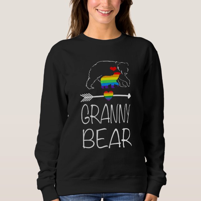 Pridet Granny Bear Proud Mamma Rainbow Flagga Lgbt T Shirt (Framsida)