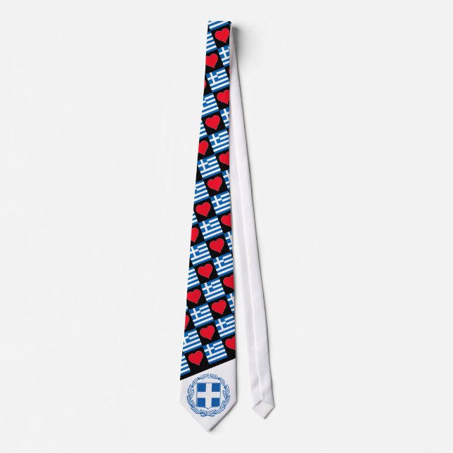Pridet Grekland Flagga Heart Mönster Patriotic Gre Slips (Framsida)
