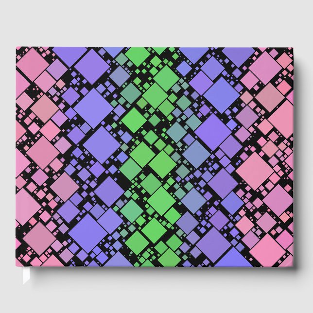 Pridet Groovy Boho Retro Mod Geometric Trigender Gästböcker (Framsida)