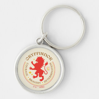PRIDET GRYFFINDOR™ Red Lejon House Rund Silverfärgad Nyckelring