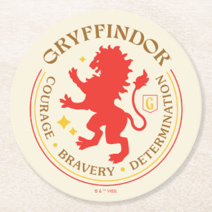 PRIDET GRYFFINDOR™ Red Lejon House Underlägg Papper Rund
