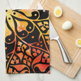 Pridet Gult regnbåge Kökshandduk