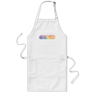 Pridet Gult regnbåge Långt Förkläde