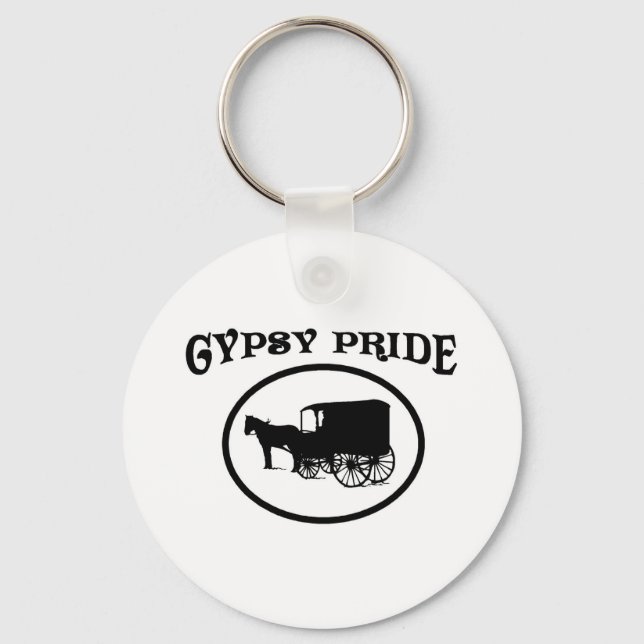 Pridet Gypsy Black & White Caravan Nyckelring (Framsida)
