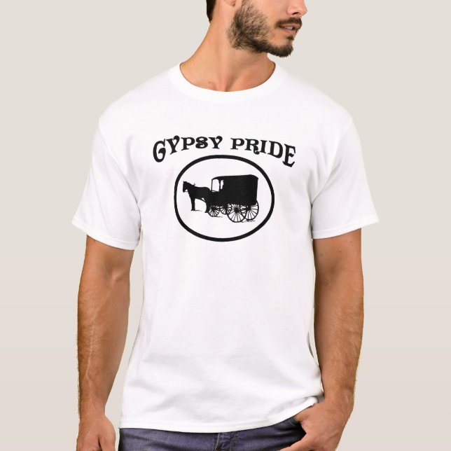 Pridet Gypsy Black & White Caravan Tee Shirt (Framsida)