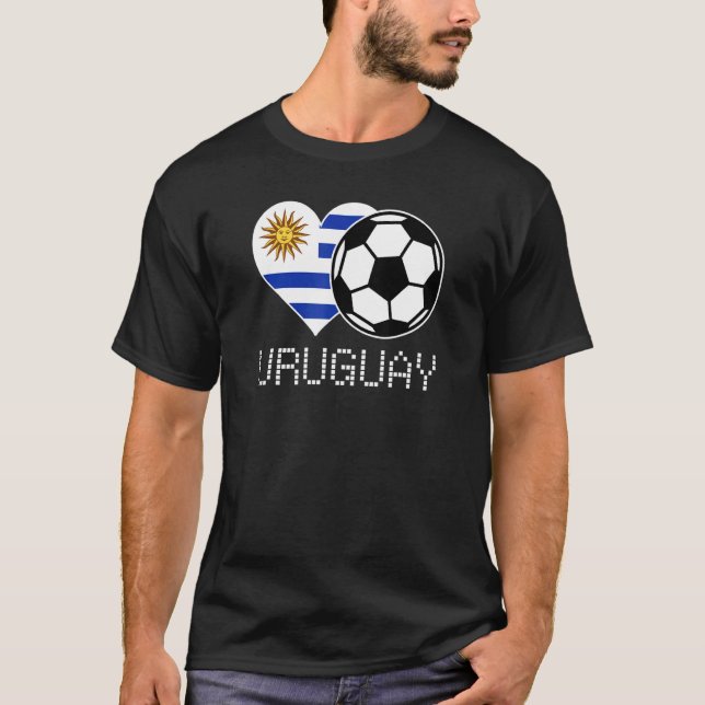Pridet H i Uruguayrundan Flagga Kärlek Land T Shirt (Framsida)
