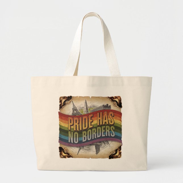 Pridet har ingen Gräns Classic Tote bag LGBTQ Jumbo Tygkasse (Framsidan)
