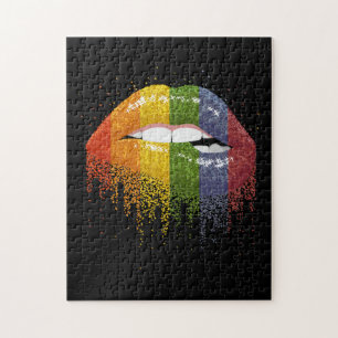 Pridet HBT Rainbow Läppar - Gay, Homosexual, lesbi Pussel