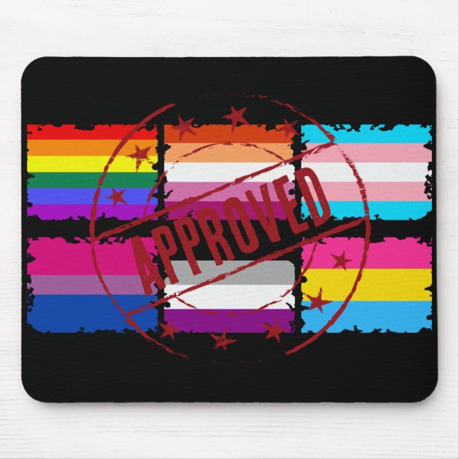 Pridet HBT-Rand Flaggor i månaden Musmatta (Framsidan)