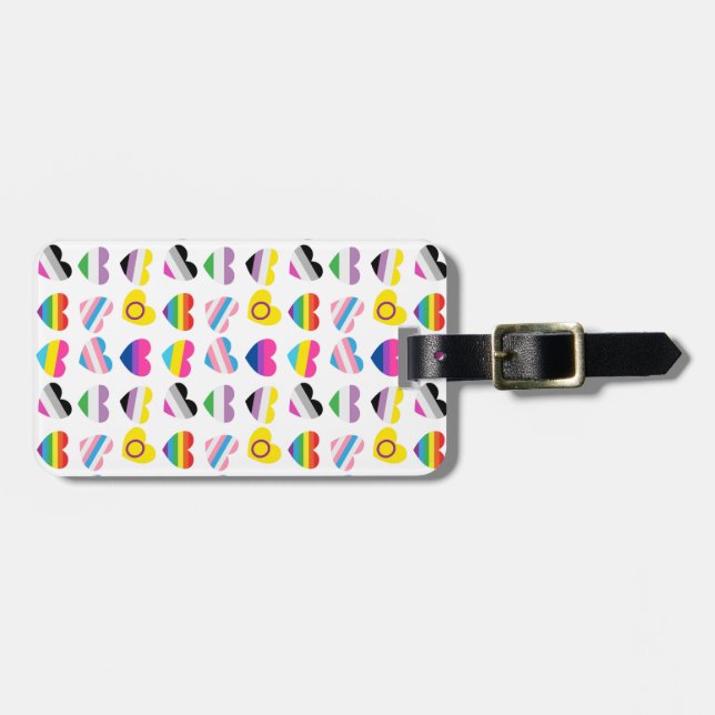 Pridet Hearts Luggage Tag Bagagebricka (Horisontell Framsida)