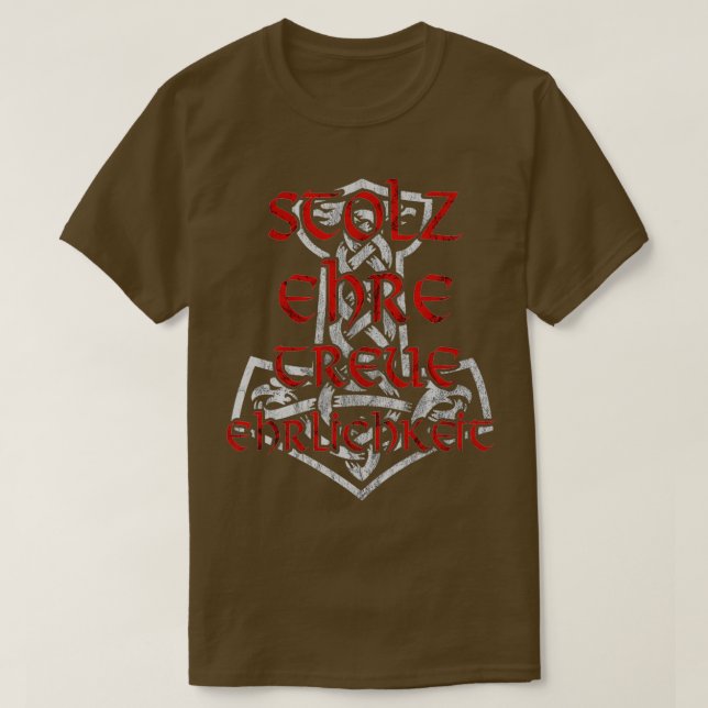 Pridet hederslojalitet och ärlighet Mjolnir T Shirt (Design framsida)