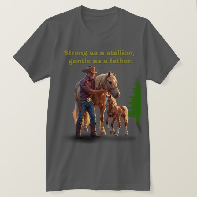 Pridet Horse Pappa - Far dag Equestrian Edition T Shirt (Design framsida)