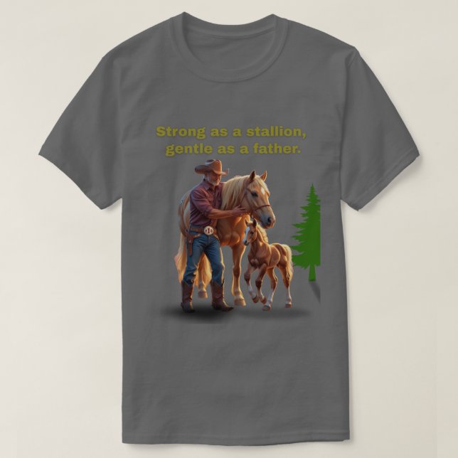 Pridet Horse Pappa - Far dag Equestrian Edition T Shirt (Design framsida)