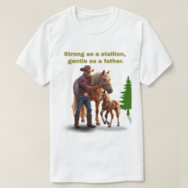Pridet Horse Pappa - Far dag Equestrian Edition T Shirt (Design framsida)