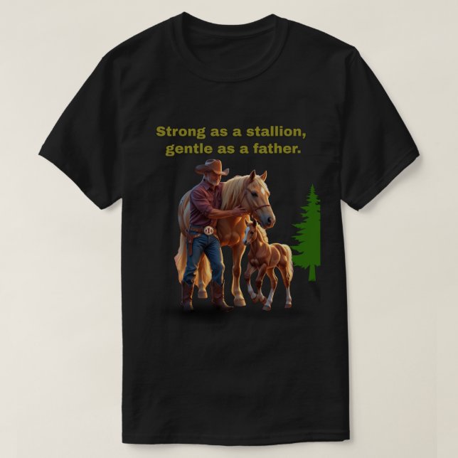 Pridet Horse Pappa - Far dag Equestrian Edition T Shirt (Design framsida)