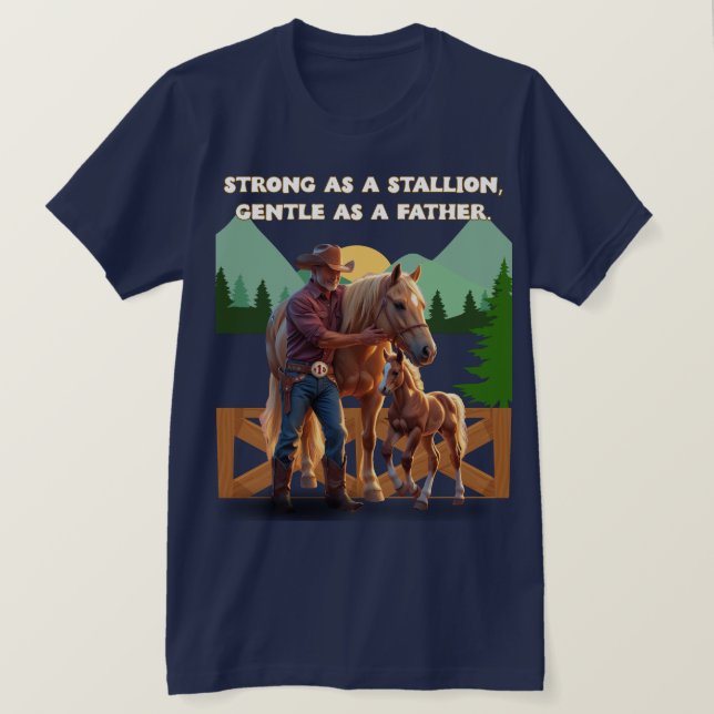Pridet Horse Pappa - Far dag Equestrian Edition T Shirt (Design framsida)