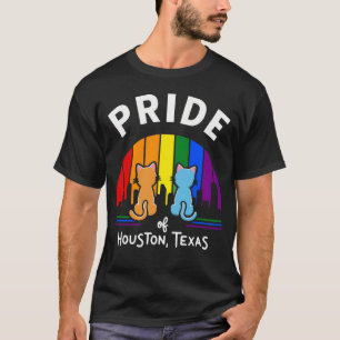 Pridet Houston City Texas USA Rainbow Flagga T Shirt