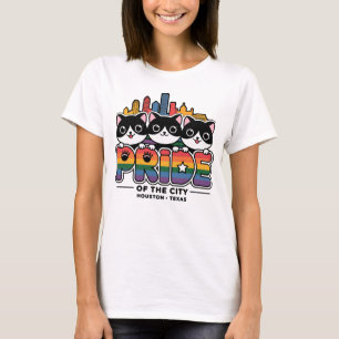 Pridet Houston City Texas USA Rainbow Flagga T Shirt
