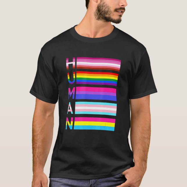 Pridet Human LGBT Community Gay Transgender T Shirt (Framsida)