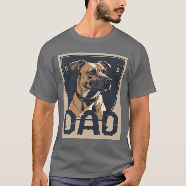 Pridet Hund - Pappa - , Hund och utmärkelse T Shirt (Framsida)