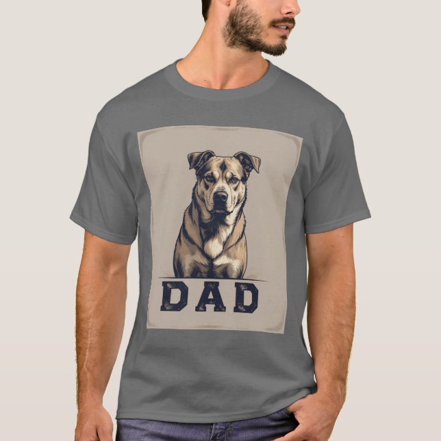 Pridet Hund - Pappa - , Hund och utmärkelse T Shirt (Framsida)