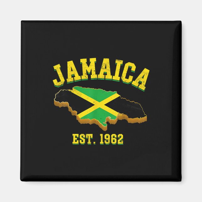 Pridet independence day Shirt Jamaican Flagga Kart Magnet (Framsidan)