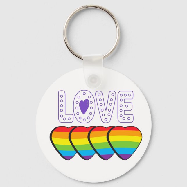Pridet kärlek. HBT+Pride. Nyckelkedjan Pride kärle Nyckelring (Framsida)
