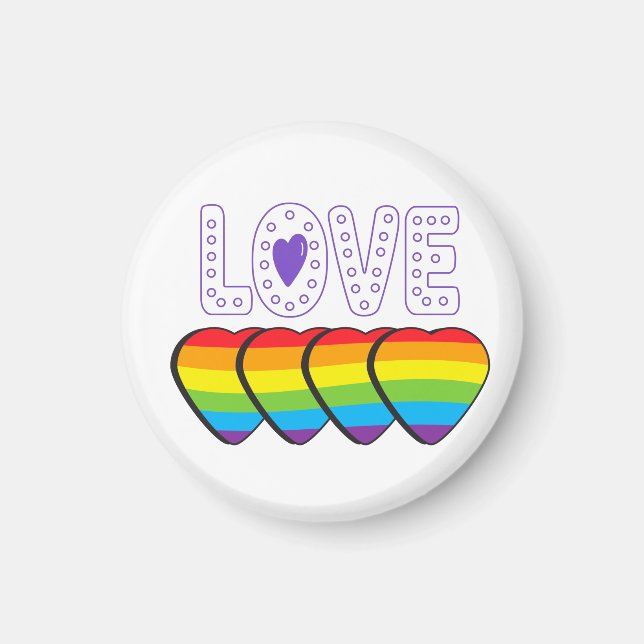 Pridet kärlek. HBT+Pride. Pride kärlek Magnet (Framsidan)