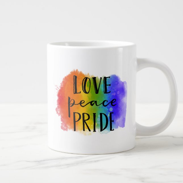 Pridet Kärlek Peace Jumbo Mugg (Höger)
