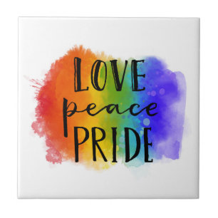 Pridet Kärlek Peace Kakelplatta