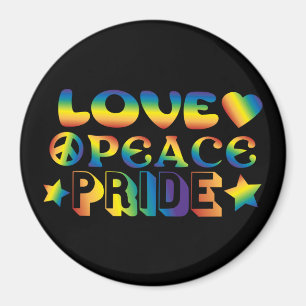 Pridet Kärlek Peace Magnet