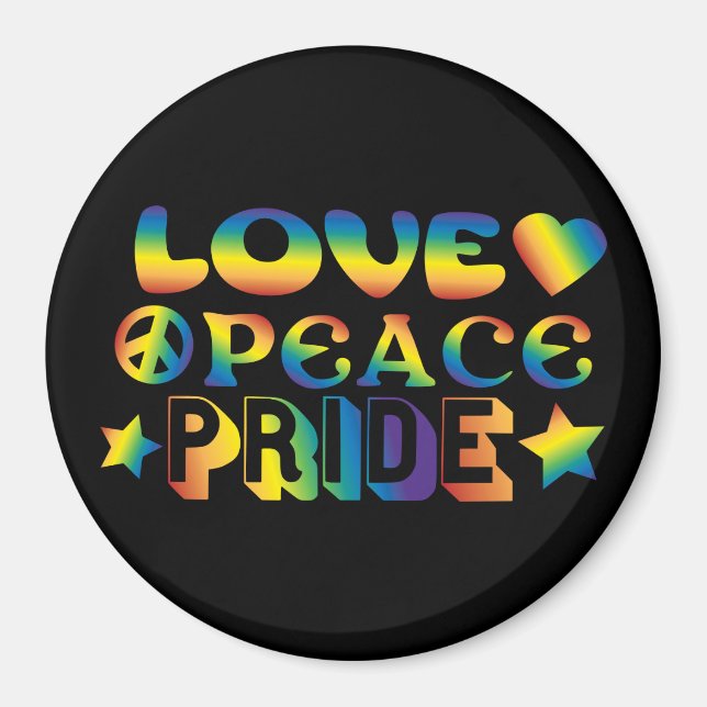 Pridet Kärlek Peace Magnet (Framsidan)