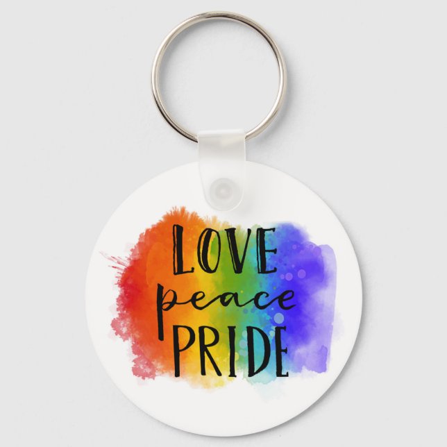 Pridet Kärlek Peace Nyckelring (Framsida)