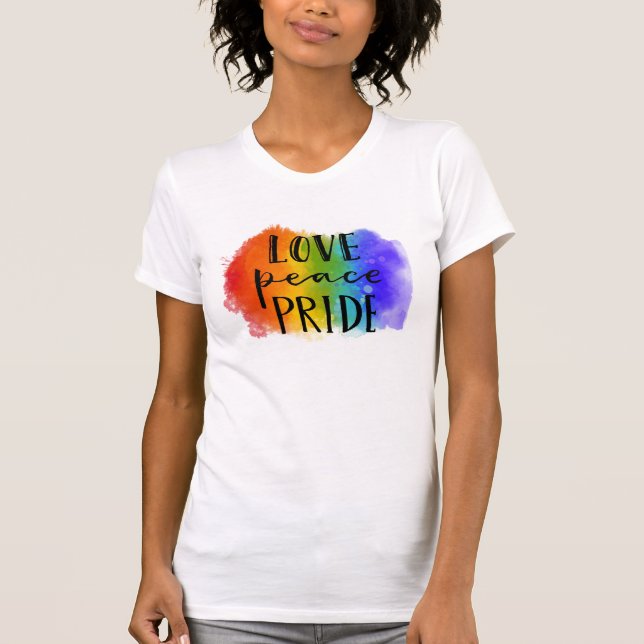 Pridet Kärlek Peace T Shirt (Framsida)