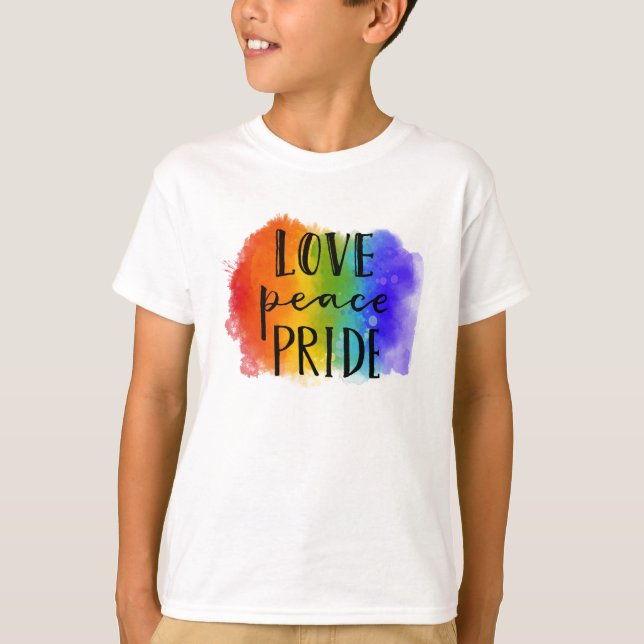 Pridet Kärlek Peace T Shirt (Framsida)