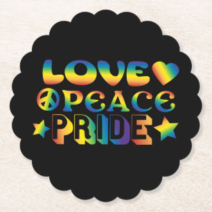 Pridet Kärlek Peace Underlägg Papper