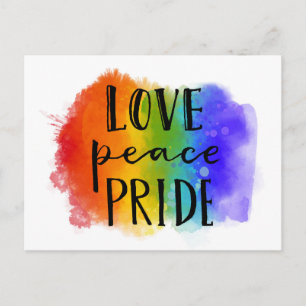 Pridet Kärlek Peace Vykort