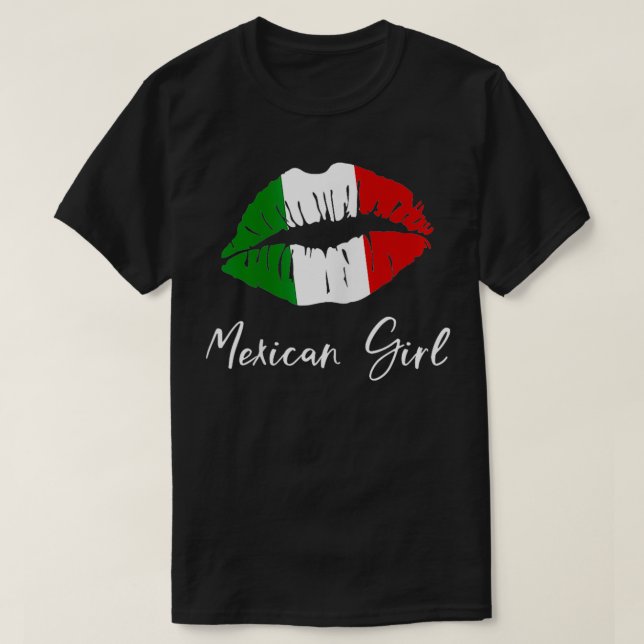 Pridet Latina Girl Läppar T Shirt (Design framsida)