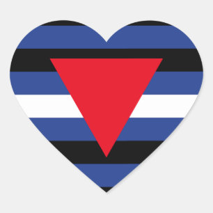 PRIDET LEATHER QUEER HJÄRTFORMAT KLISTERMÄRKE