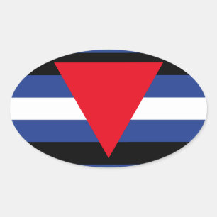 PRIDET LEATHER QUEER OVALT KLISTERMÄRKE