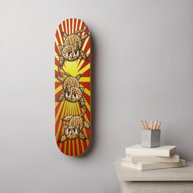 Pridet Leopard Skateboard Bräda 20 Cm (Väggkonst)