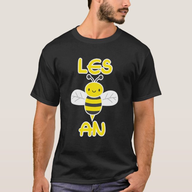 Pridet Les Bee en LGBT-Lesbisk T Shirt (Framsida)