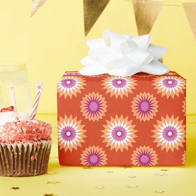 pridet lesbisk färg / orange blomma presentpapper (Födelsedagsfest)