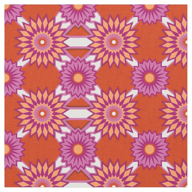 pridet lesbisk färg /orange blommönster tyg (Närbild)
