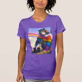 Pridet Lesbisk för Anime Girl T Shirt